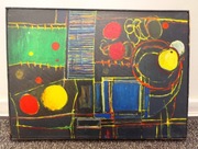 Obraz abstrakcyjny sygnowany M.K. 94 | malarstwo na płótnie 47x35 cm