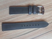 Mocny skórzany PU pasek do zegarka 18 mm szary+telesk