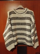 Sweter w paski beż z brązem 