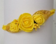 Opaska do włosów urodziny wesele gumka różyczki róże piankowe roczek