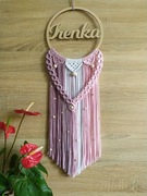 Makrama na kole z imieniem łapacz snów imienna