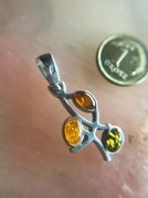 Wisiorek srebrny z bursztynem baltyckim 