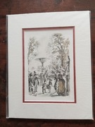 Przechadzka w Ogrodzie Saskim Antoni Uniechowski z teki Stara Warszawa