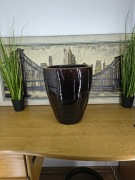 Duża donica ceramiczna / osłonka – szkliwiona, ręcznie formowana