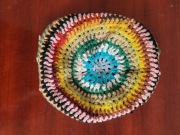 Szydełkowy otok mandala różnokolorowy