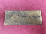 Stara Przedwojenna Tabliczka z Drzwi z Mosiądzu