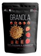 Granola z ciemną czekoladą i truskawkami