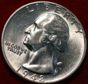 25 centów - SREBRO - Washington 1948 S - Quarter Dollar -menniczy 