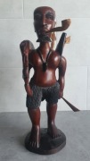 Rzeźba Figura Afrykańska Myśliwy Drewno Gambia