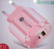 Ładowarka Sieciowa Quick Charge QC4.0 3.0 Różowa