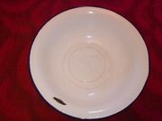 Miska metalowa emaliowana miednica biała okrągła 40cm PRL Vintage