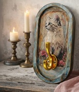 Rękodzieło Wieszak ścienny Deska Bambusowa 19cm Decoupage / shabby Chic 