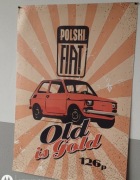 Obra plakat A1 samochód PRL Fiat 126p 