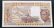 Afryka Zachodnia 1000 francs 1986 XF+