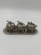 Kabaret do przypraw taca, pojemniki, łyżeczki PRL