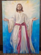 Obraz ręcznie malowany Jezusa Chrystusa 70x100 akryl