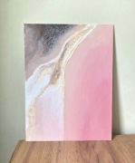 Obraz abstrakcyjny Golden Flow 30x40 ręcznie malowany 