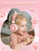 Słuchawki Bezprzewodowe Bluetooth Dla Dzieci z Kocimi Uszkami Różowe