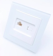 GNIAZDO Komputerowe Internetowe SIECIOWE RJ45 UTP SZKLANE Biały