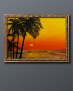 Obraz “wieczór na wakacjach” autorską pracą dla wnętrza 