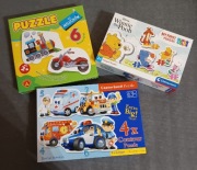 #3 Zestaw puzzli - pojazdy, pociąg, Disney 2-12 elementów 