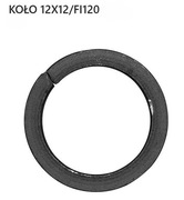 Element kuty: koło 12x12 fi 120 ze stali czarnej