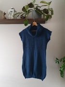 Reserved długi golf damski sweter z krótkim rękawem morski rozmiar 38