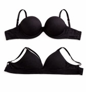 Zestaw 2szt czarnych biustonoszy 75C PUSH UP - efekt "wow"+ stanik WYGODNY