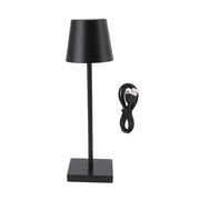 Lampa Led Nocna Stołowa Biurowa USB Akumulator Bezprzewodowa Czarna