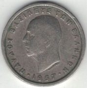 Grecja Paweł I 2 drachmy 1957 23,9 mm nr 2
