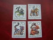 NRD 1986 MNH Mi.   3019/22 Fauna Zwierzęta Małpy