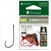 Haczyk Mikado Sensual Round z zadziorami nr 6 czerwony 10 szt. HS012B