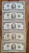 banknot 2 dolary zestaw 5 szt. obiegowe 2003 