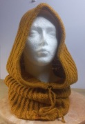 Ręcznie dziergany kaptur z angory | Komin-balaclava damski HANDMADE
