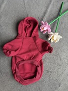 Rozmiar M 26 cm bordowa bluza z kapturem dla psa i kota ciepła sweter polar