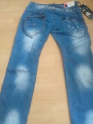 Cosmo lupo 38 Italy  spodnie szerokie wyprzedaż  sale     dżinsowe  modne