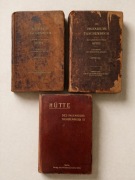 Zestaw 3 tomów „Des Ingenieurs Taschenbuch” HÜTTE 1902r. 1909r. Berlin