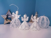 Zestaw ozdób świątecznych szydełkowych