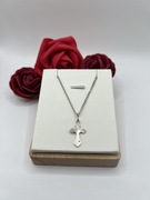 Srebrny męski łańcuszek z krzyżykiem Vintage