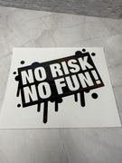 Naklejka winylowa czarna brokatowa no risk no fun wodoodporna