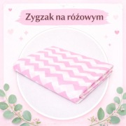 100% bawełna Tkanina materiał do szycia 1,6 x 3,0m zygzak na różowym