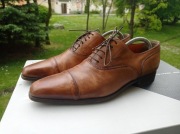 SANTONI LUKSUSOWE BUTY MĘSKIE 8 F 42 EUR made in italy skóra naturalna