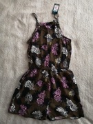 Nowy letni brązowy kombinezon w kwiatki spodenki New Look 164