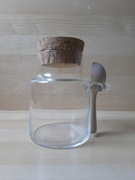 Pojemnik do sypkich produktów 500ml szkło naturalny korek drewniana łyżka 