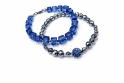 Bransoletki srebrne kamienie krysztaly szafirowe babycold blue