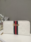 Portfel duży biały materiałowy inspiracja tłoczony wzór