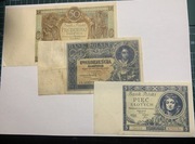 Banknoty II RP - zestaw 5, 20, 50 zł - ładne stany, seria przedwojenna