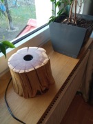 Lampka Stolikowa Pieniek Drewniana Loft Hand Made 