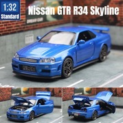Nissan Skyline GTR R34 1:32 Model Samochodu Diecast Światło Dźwięk