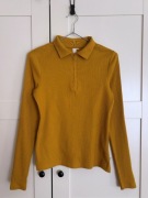Bluzka z kołnierzykiem ochre musztarda j. NOWA rozm. S